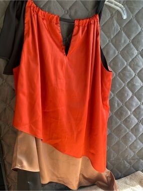 Vintage Le Chateau Colorblock Satin Halter Top Y2K Made In Canada M